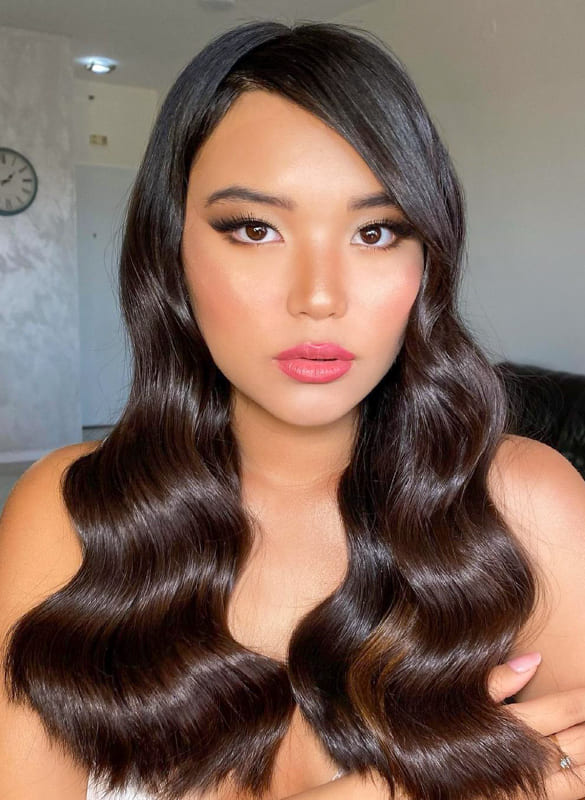 Black long wedding hair