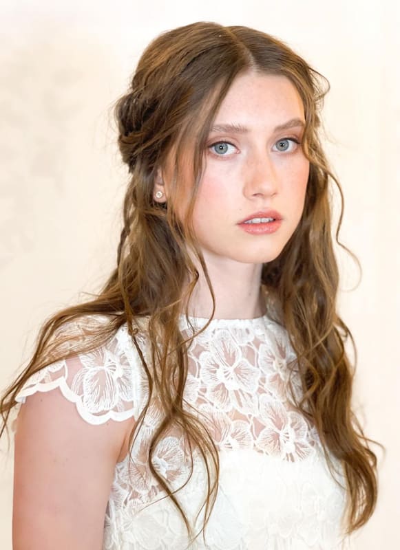 Half up half down long wedding hair
