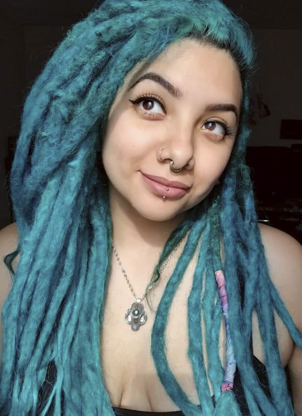 Long Blue Hippie Hair