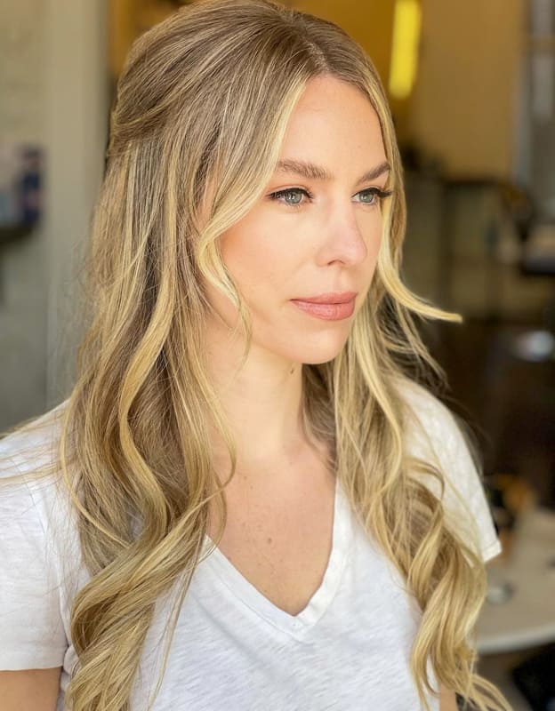 Long blonde ombre wedding hairstyles