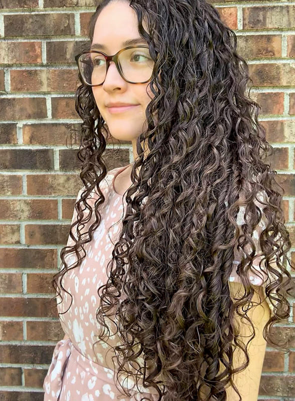 Long curly hairstyles with glasses