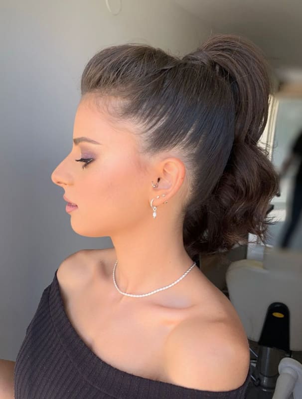 Long ponytail wedding hair