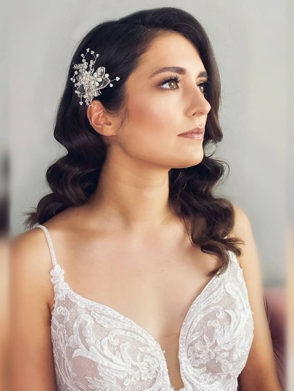 Long wavy black hair for wedding