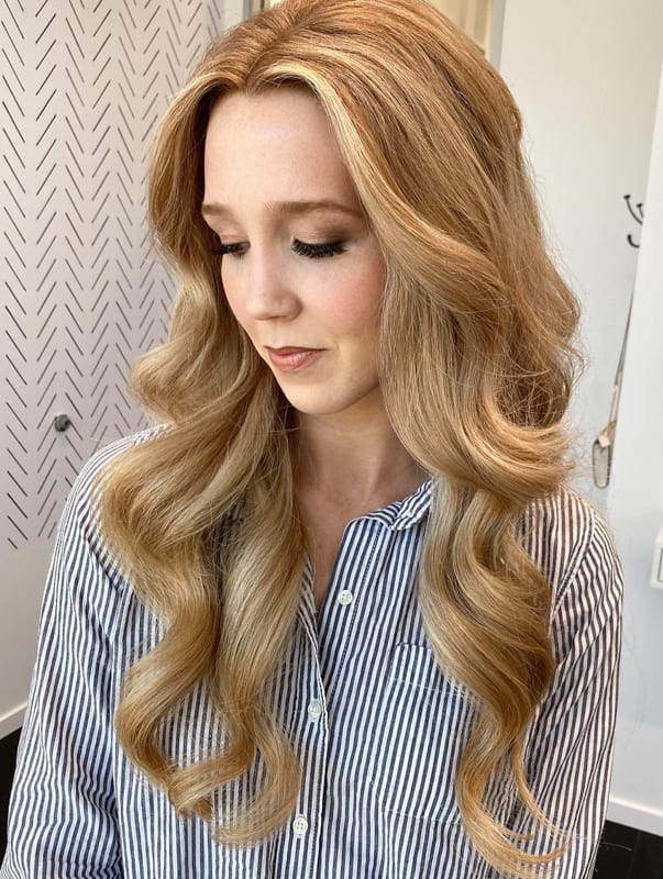Long wavy blonde wedding hair