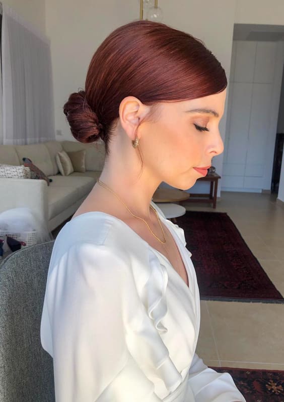 long red bun wedding hair