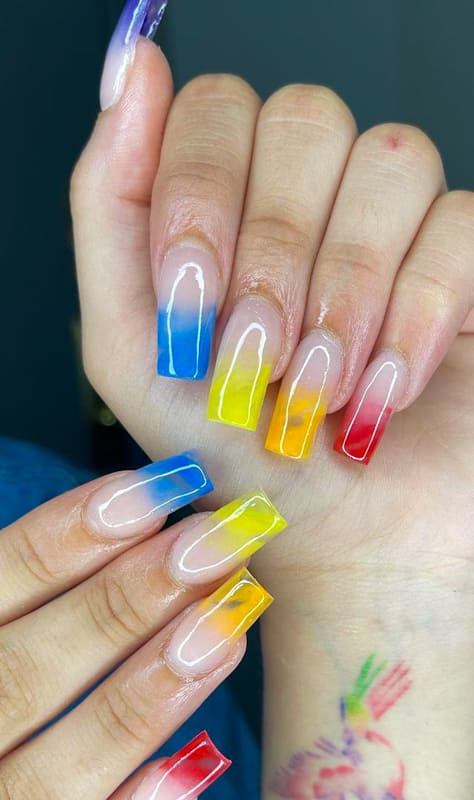 Amazing Colorful ombre nails