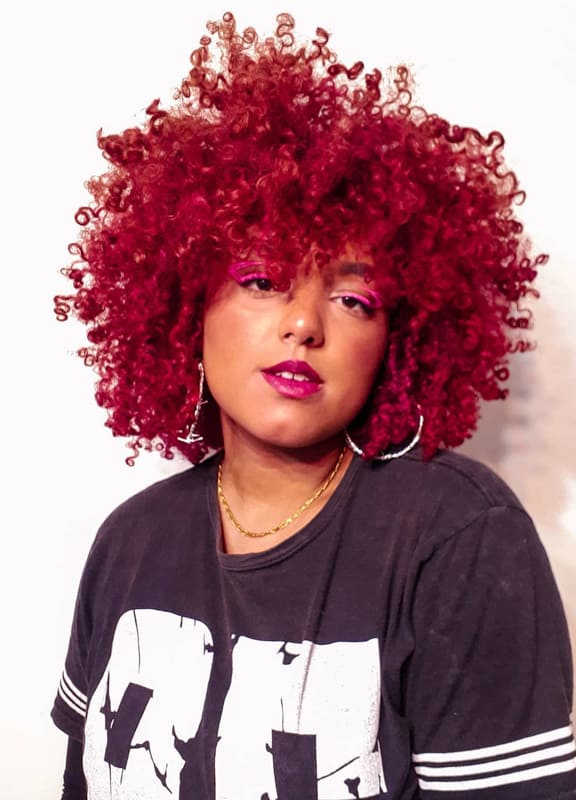 red short cury hairstyles for black women