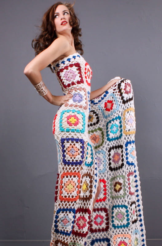 Awesome granny square long dress