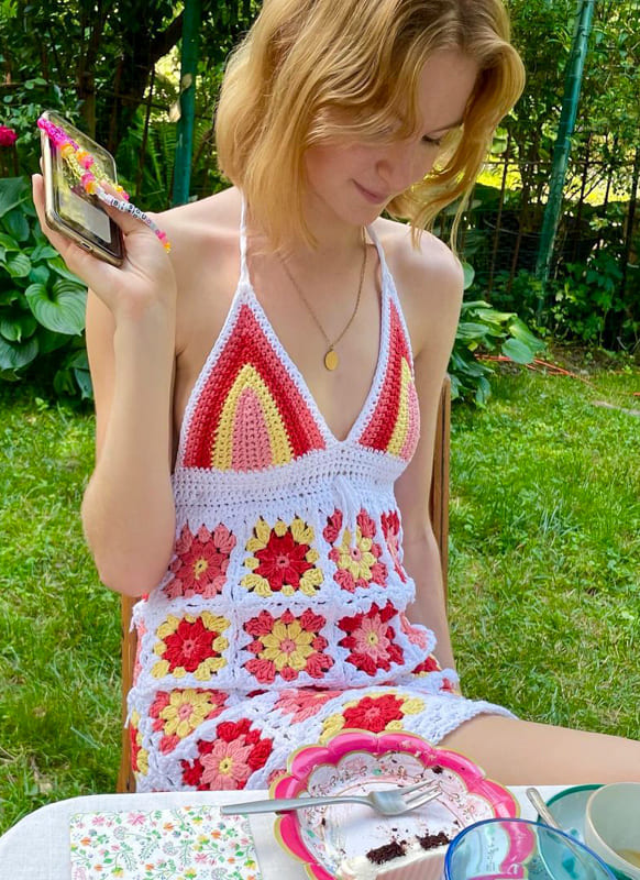 Summer granny square dress