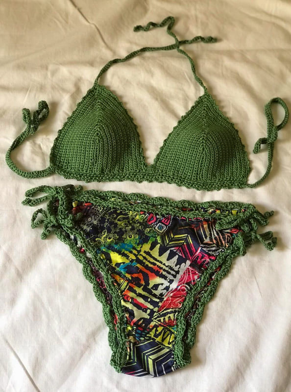 green summer crochet bikini
