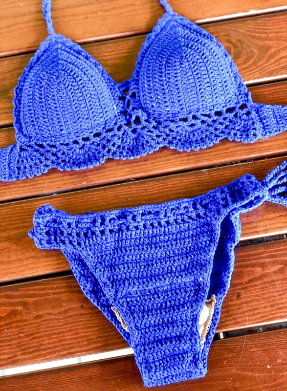 lovely blue crochet bikini