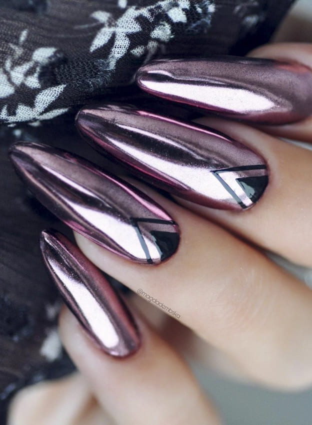 Purple metallic nails