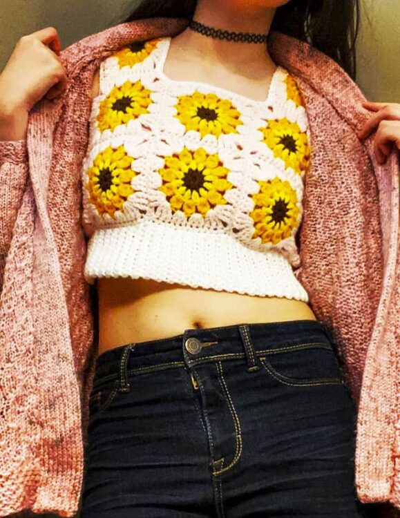 Summer Flower Top, Granny Square Top