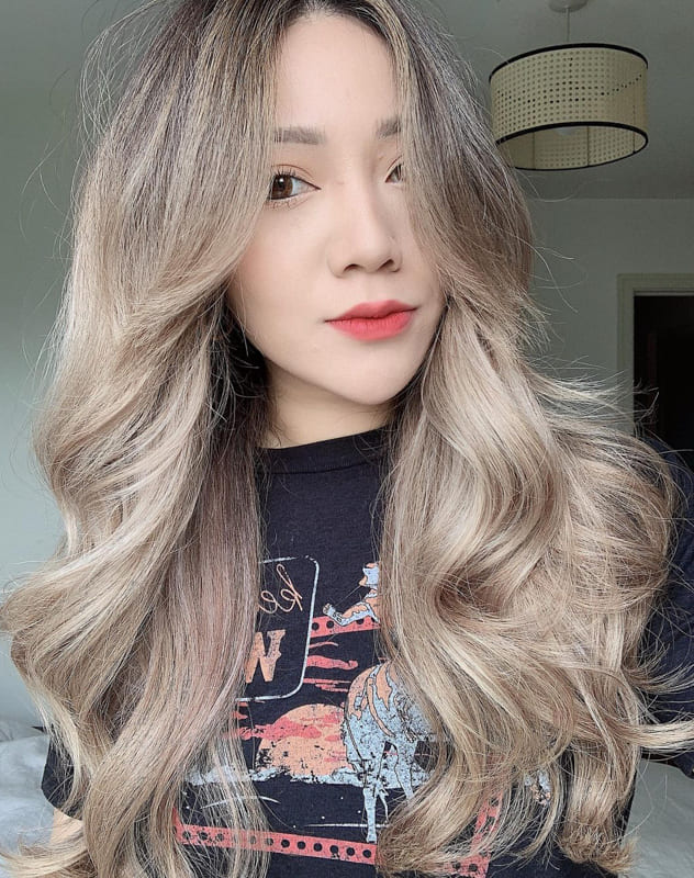 Ash blonde asian hair