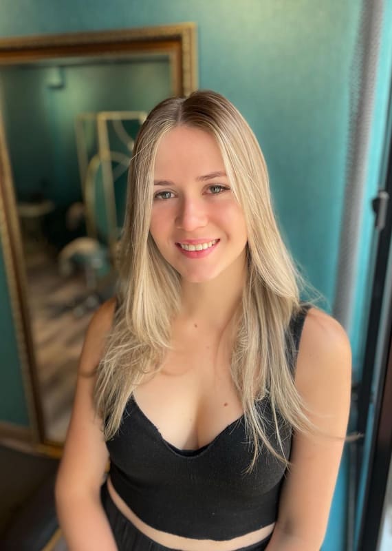 Ash blonde hair balayage