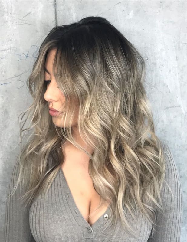 Ash blonde ombre hair