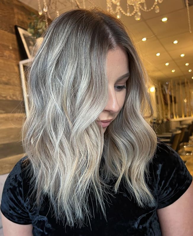 Medium Messy Ash Blonde Hair