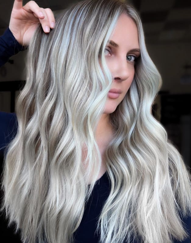 Medium Wavy Ash Blonde Hair