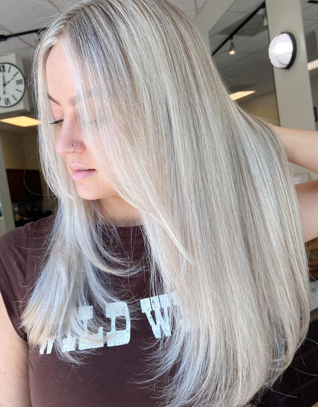 Pale ash blonde hair