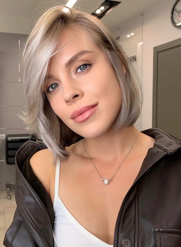 Short ash blonde hair