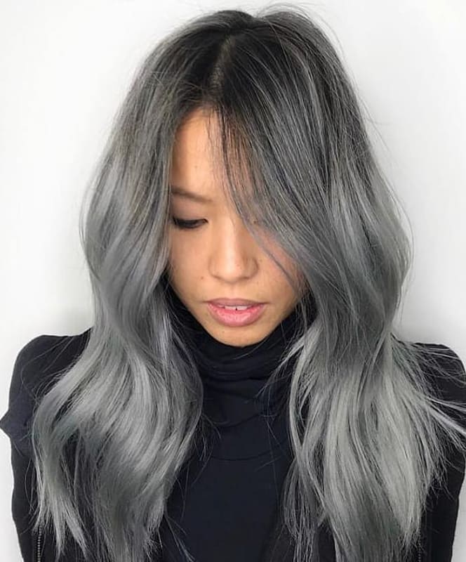 Smokey ash blonde hair