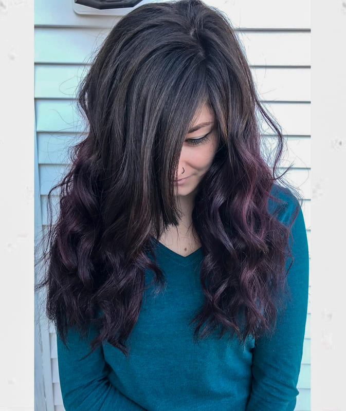Brown and purple hair