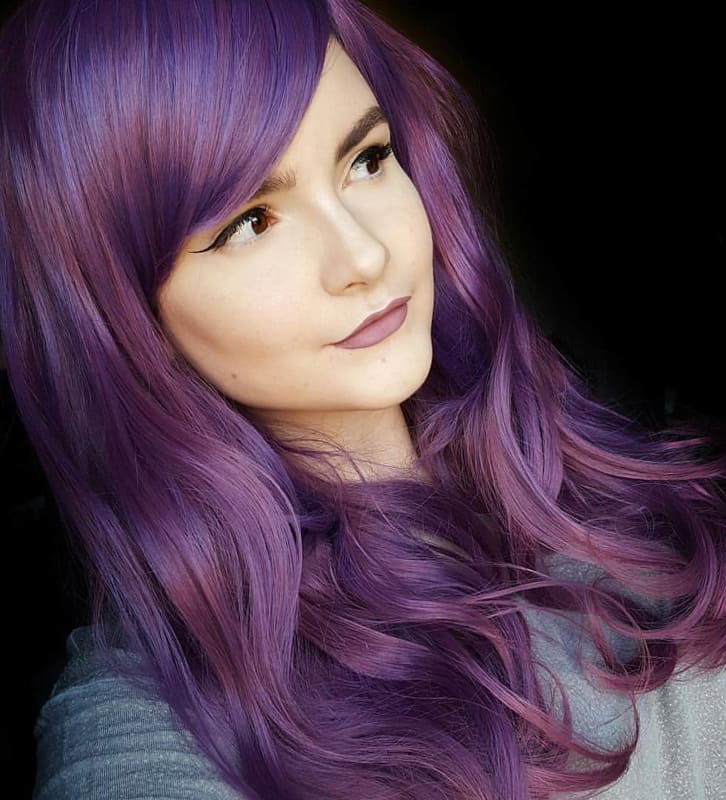 Deep purple hair