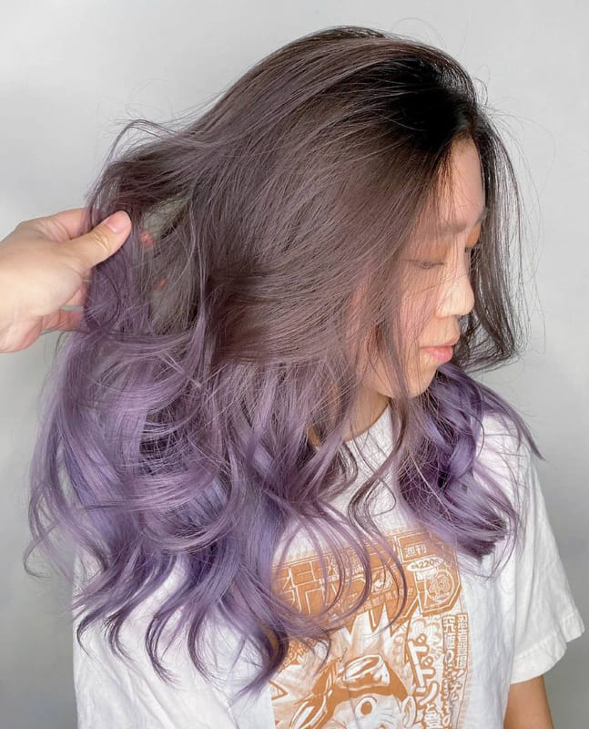 Grey purple hair