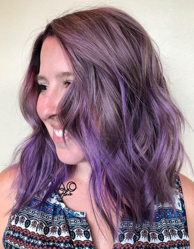 Metallic purple hair