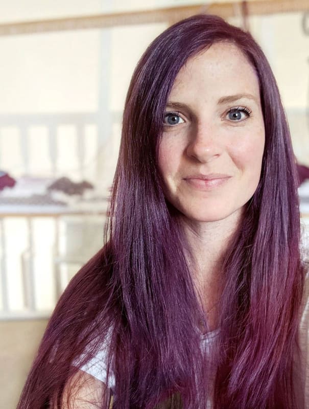 Overtone purple for brown hair