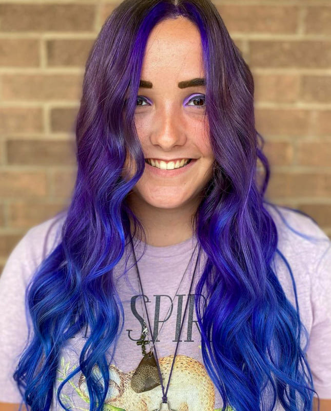 Purple and blue hair