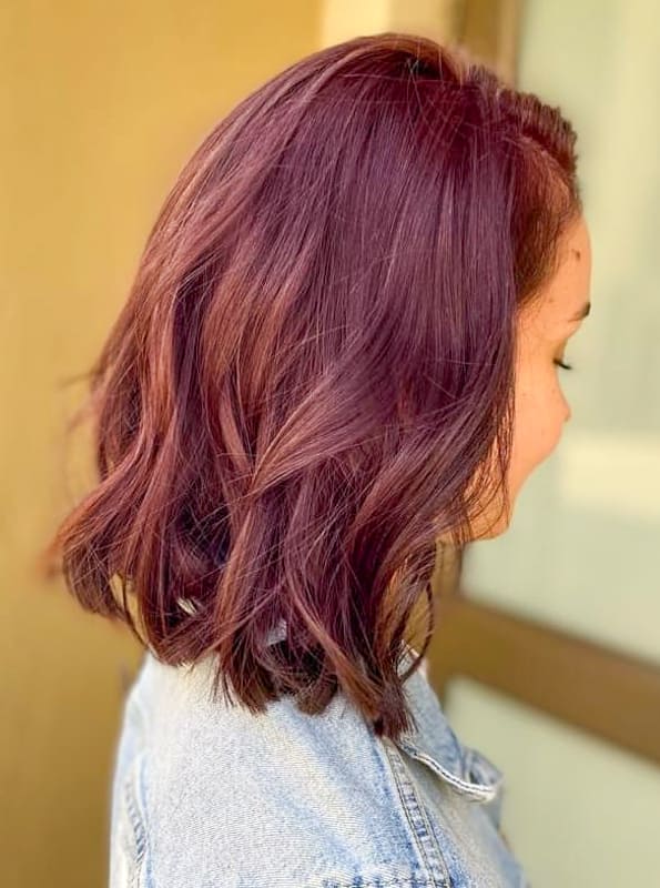 Dark burgundy hair