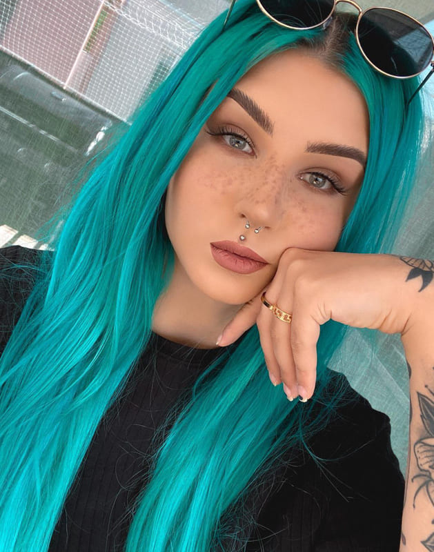 Aqua blue hair