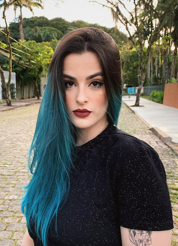 Black and blue hair