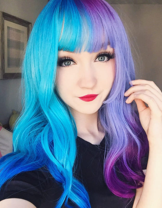 Blue and purple hair