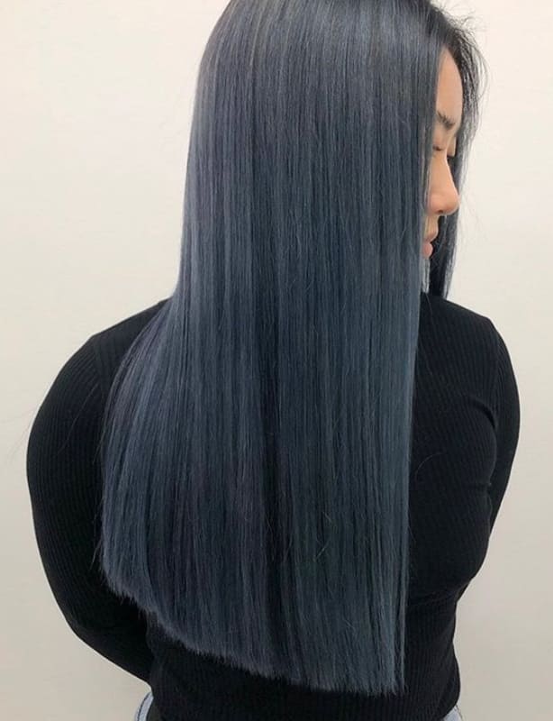 Denim blue hair