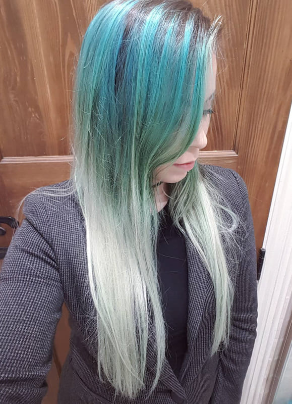 Faded blue hair