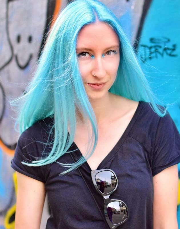 Pastel blue hair