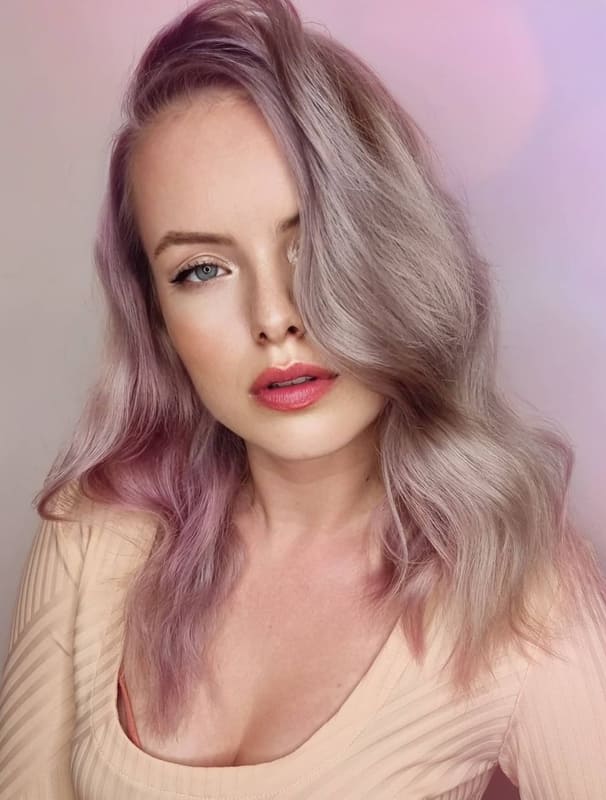 Blonde lavender ombre hair