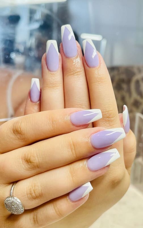 Easy and long lavender nails