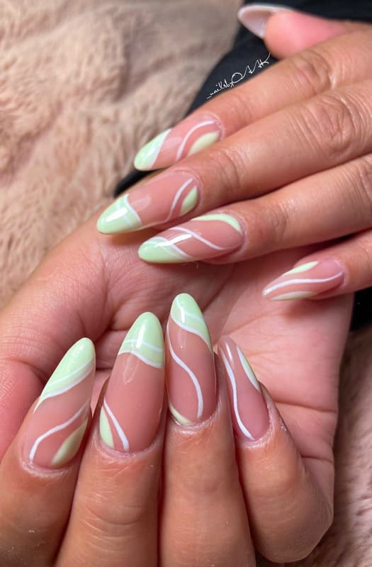 Long almond acrylic nails