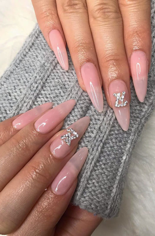 Long almond stiletto nails