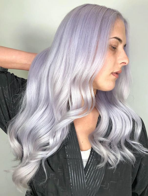 Long silver lavender hair