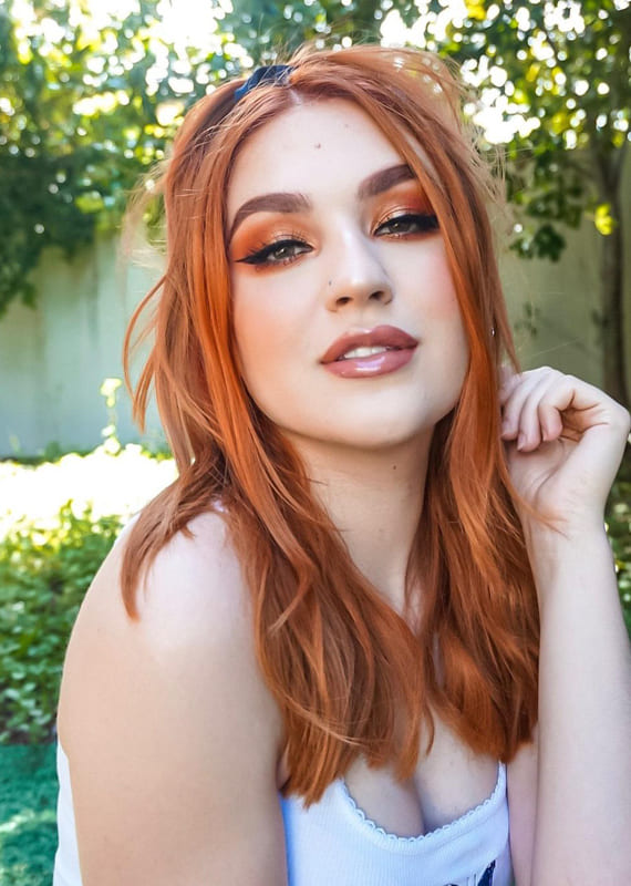 Medium copper orange hair