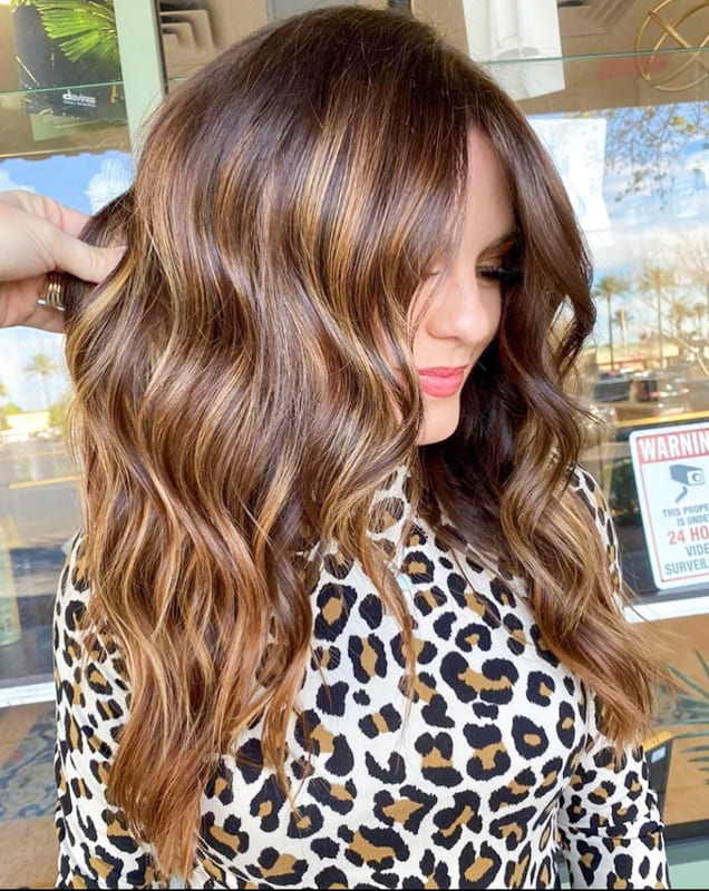 Medium light caramel brown hair