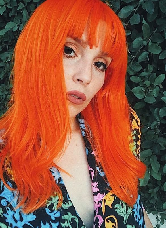 Medium neon orange hair