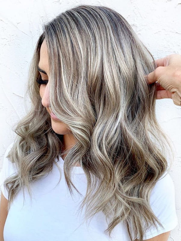 Medium silver ash blonde hair