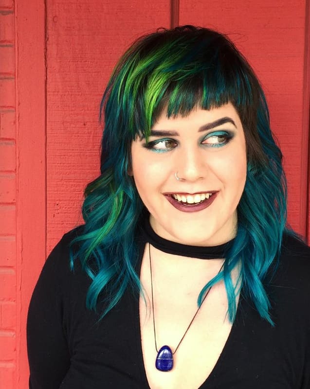 Medium teal green hair