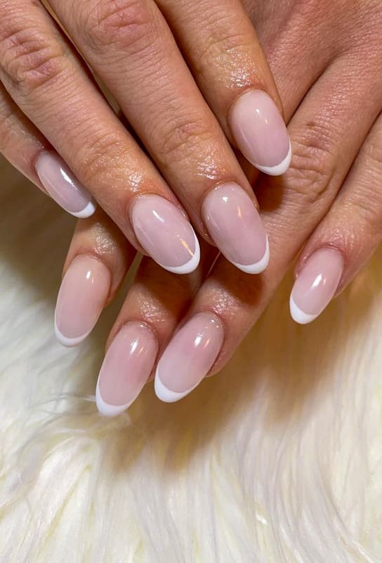 Natural french almond nails