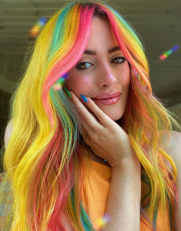 Rainbow medium yellow hair